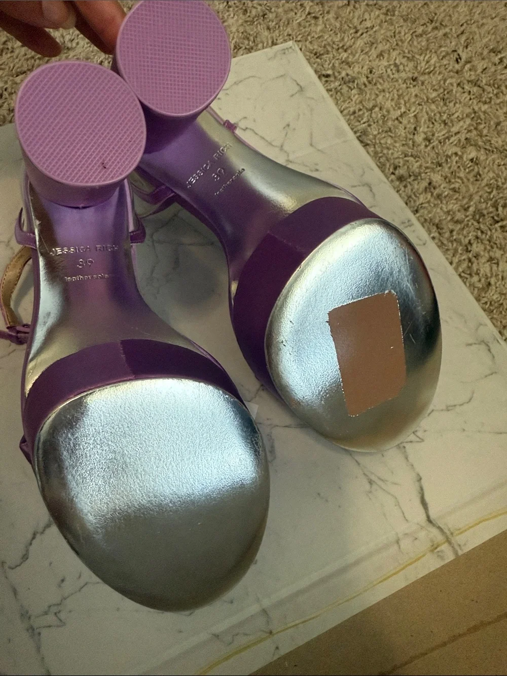 NWB! Jessica Rich - Love Purple Satin Platform Heels with Ankle Strap - Size 9